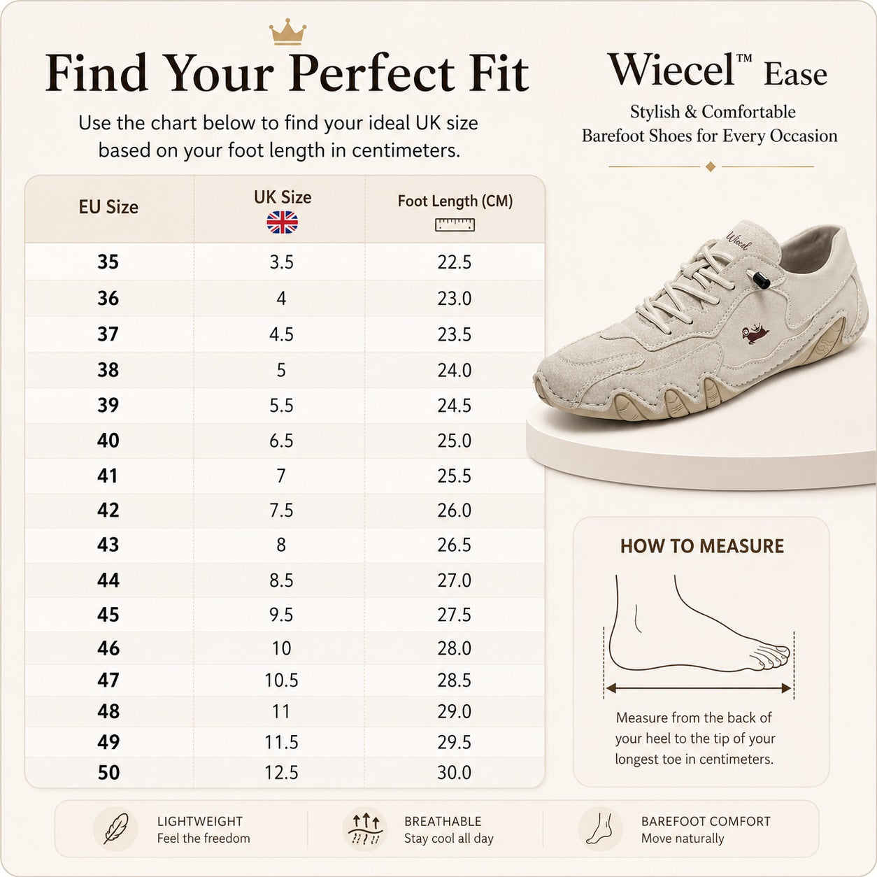 Wiecel™ Ease – Stylish & Comfortable Barefoot Shoes for Every Occasion